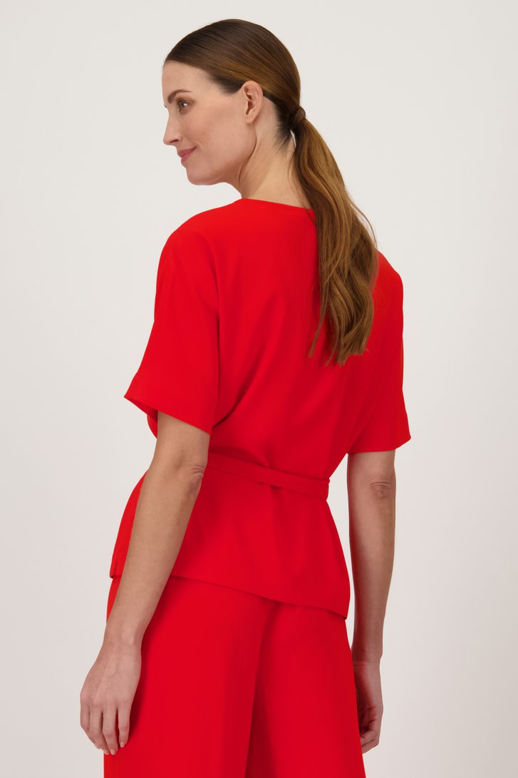 Rode blouse met striklint van D'Auvry voor Dames