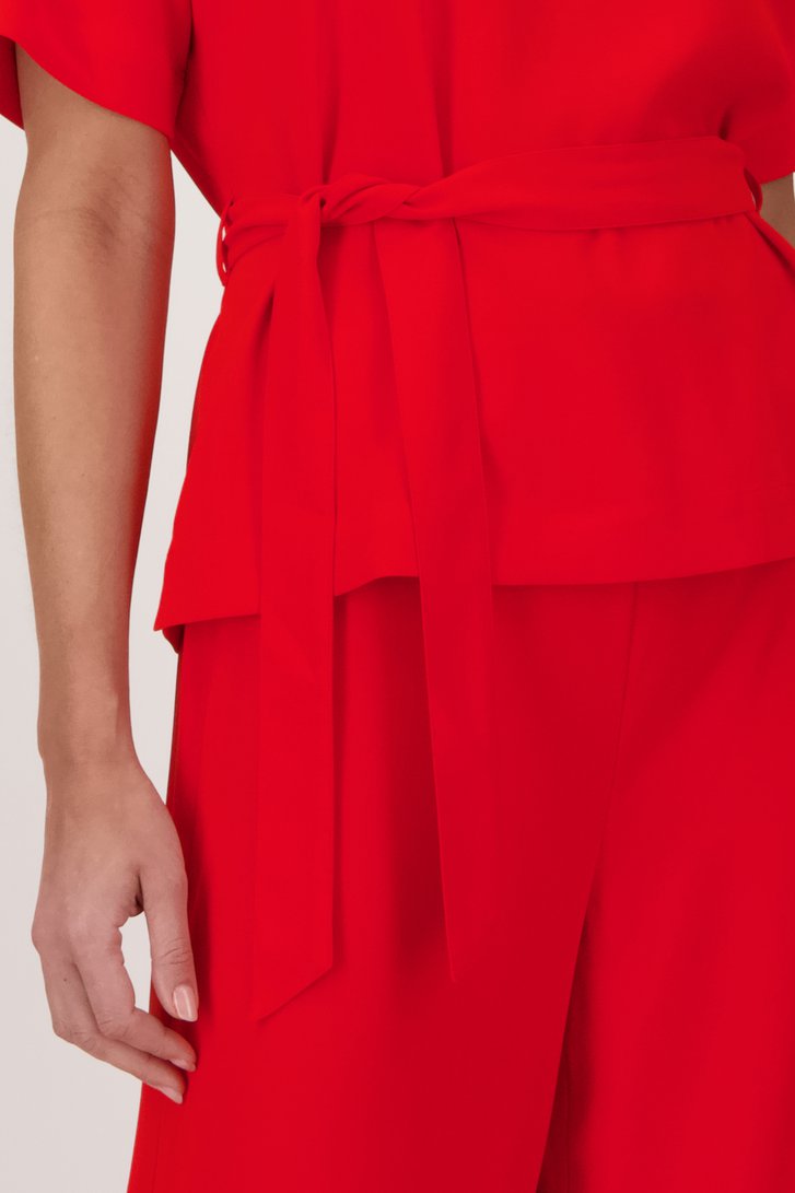 Rode blouse met striklint van D'Auvry voor Dames
