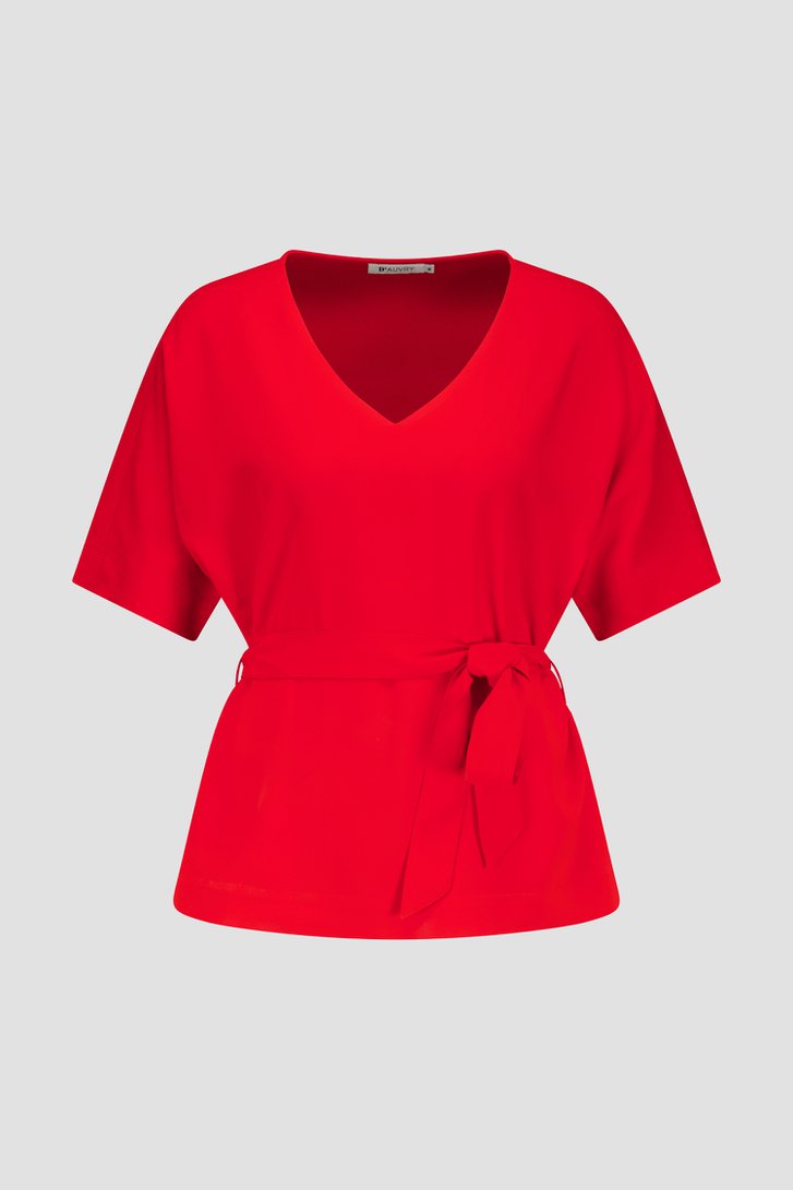 Rode blouse met striklint van D'Auvry voor Dames