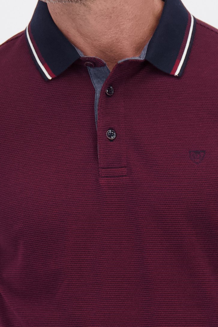 Detail van Rode polo met lange mouwen door Dansaert Blue voor Heren