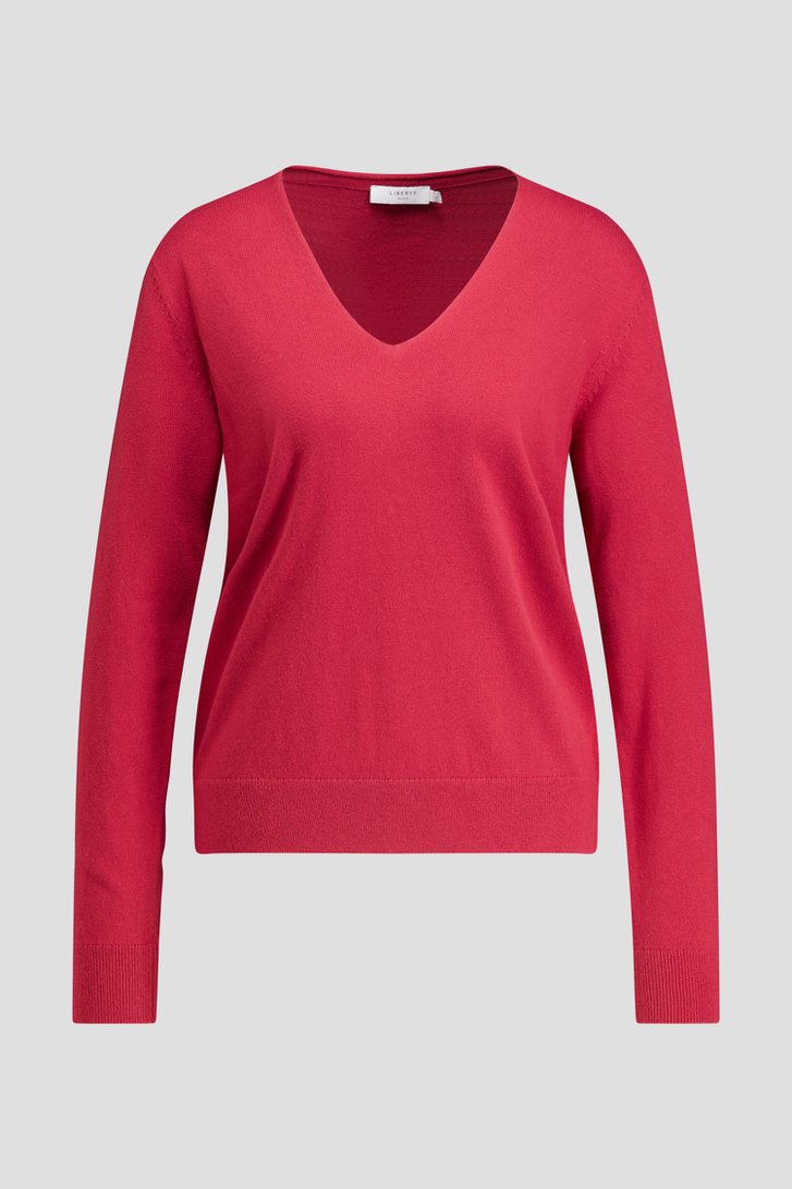 Productfoto 1 van Rode trui met V-hals door Liberty Island voor Dames