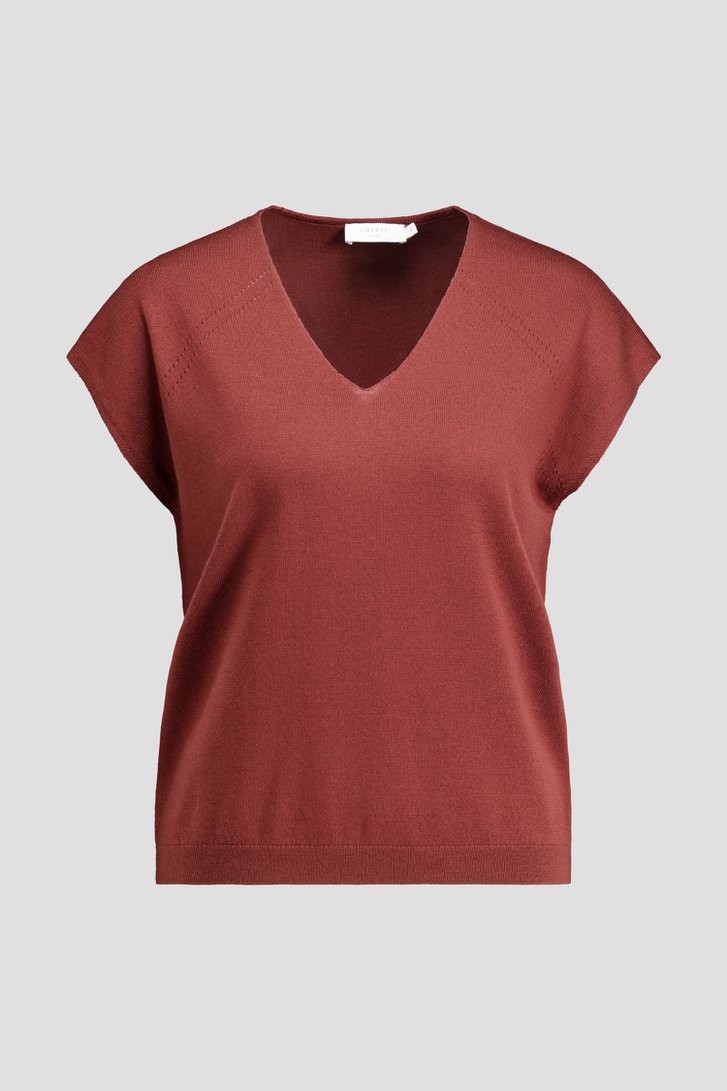 Productfoto 1 van Roestbruine wollen trui met korte mouw door Liberty Island voor Dames