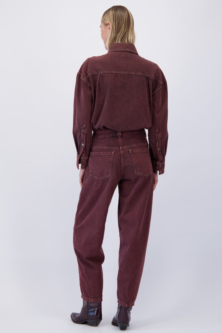 Achterkant van Roestrode jeans- Barrel fit - 7/8 lengte  door Liberty Island Denim voor Dames