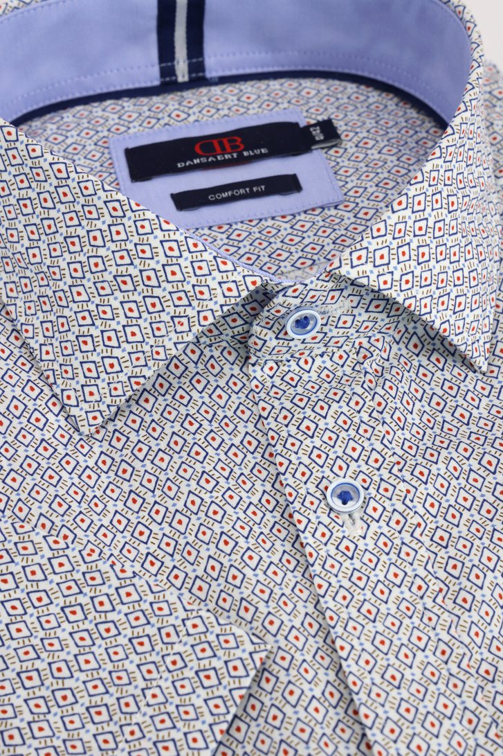 Productfoto 1 van Rood-blauw hemd met print - Comfort fit door Dansaert Blue voor Heren