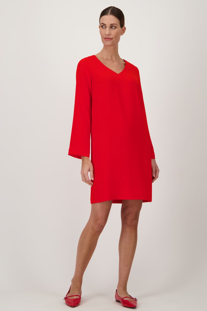 Rood kleedje met lange mouwen van D'Auvry voor Dames