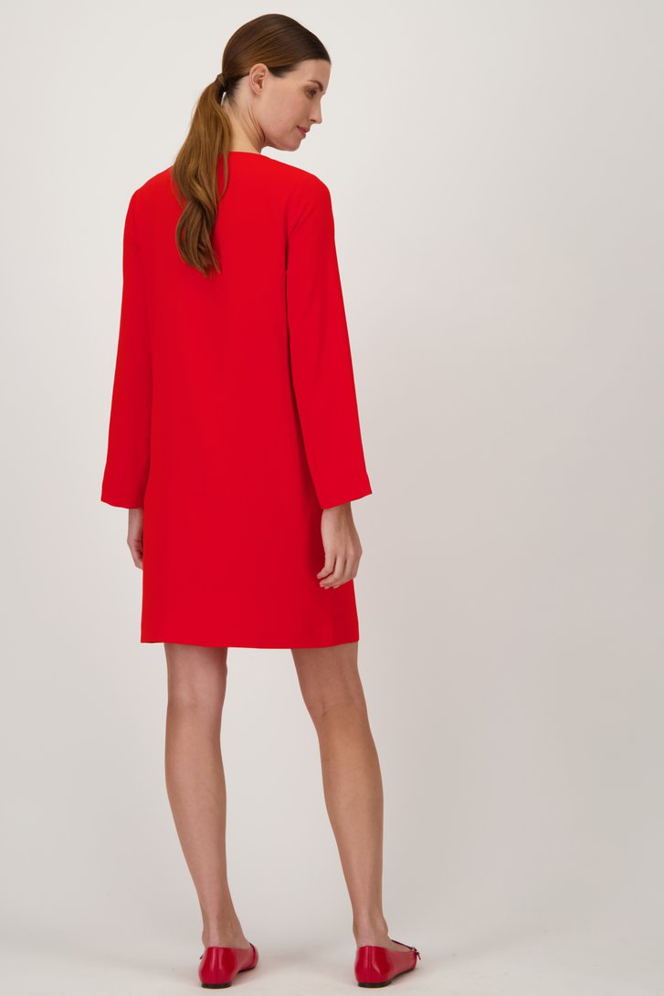 Rood kleedje met lange mouwen van D'Auvry voor Dames