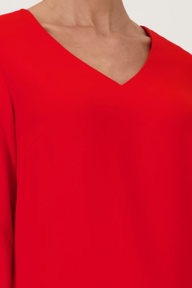 Rood kleedje met lange mouwen van D'Auvry voor Dames