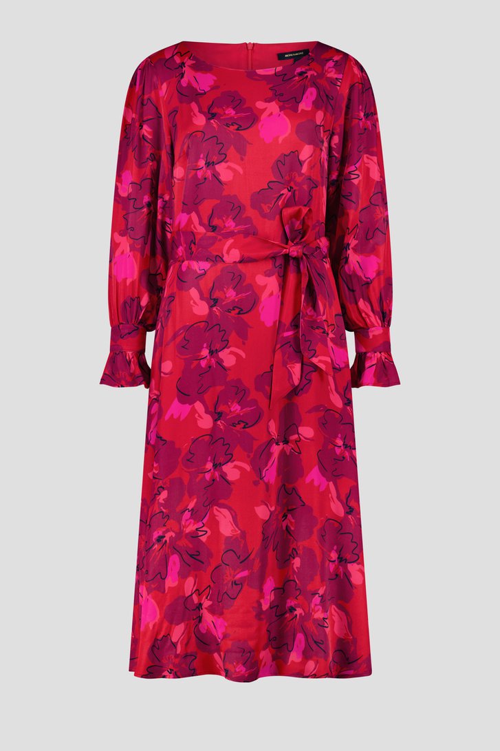Rood-roze kleedje met zijdelook van More & More voor Dames