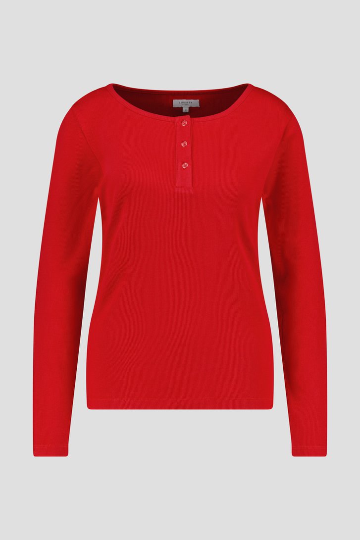 Rood shirt dames online lange mouw