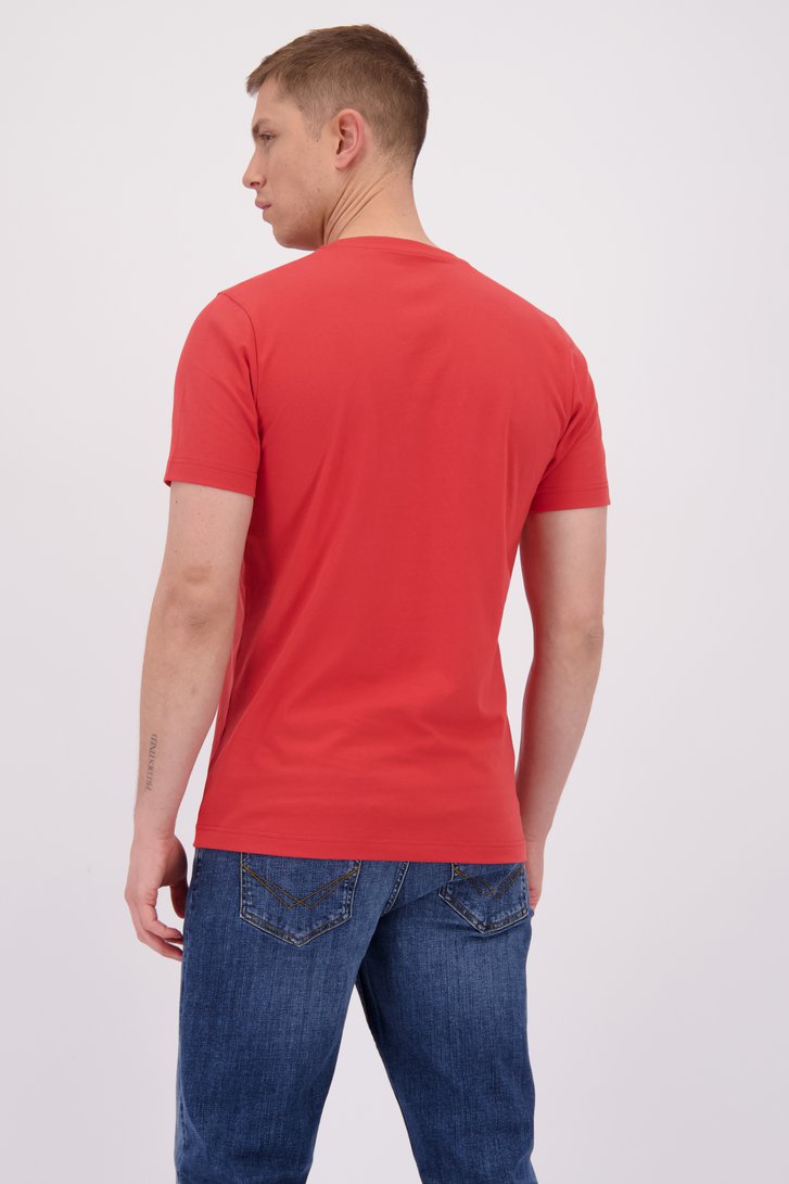 Achterkant van Rood T-shirt met ronde hals door Liberty Island voor Heren