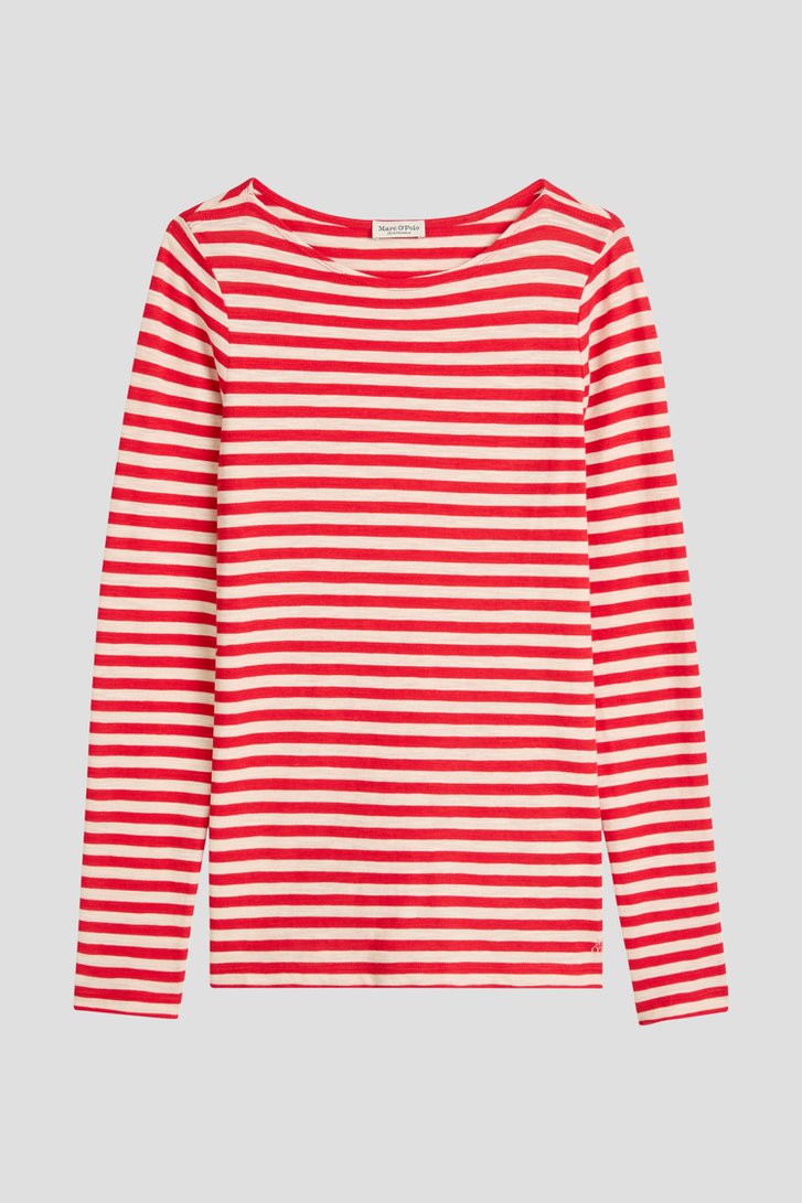 Productfoto 1 van Rood-wit gestreept T-shirt  door Marc O'Polo voor Dames
