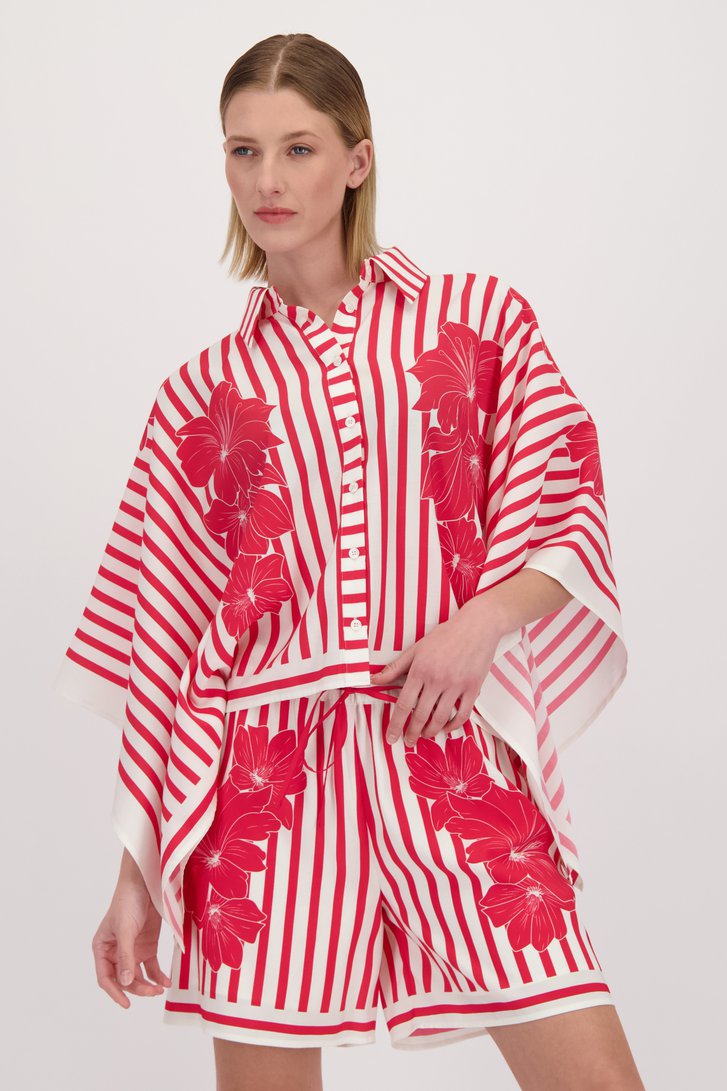 Voorkant van Rood-witte blouse door D'Auvry voor Dames