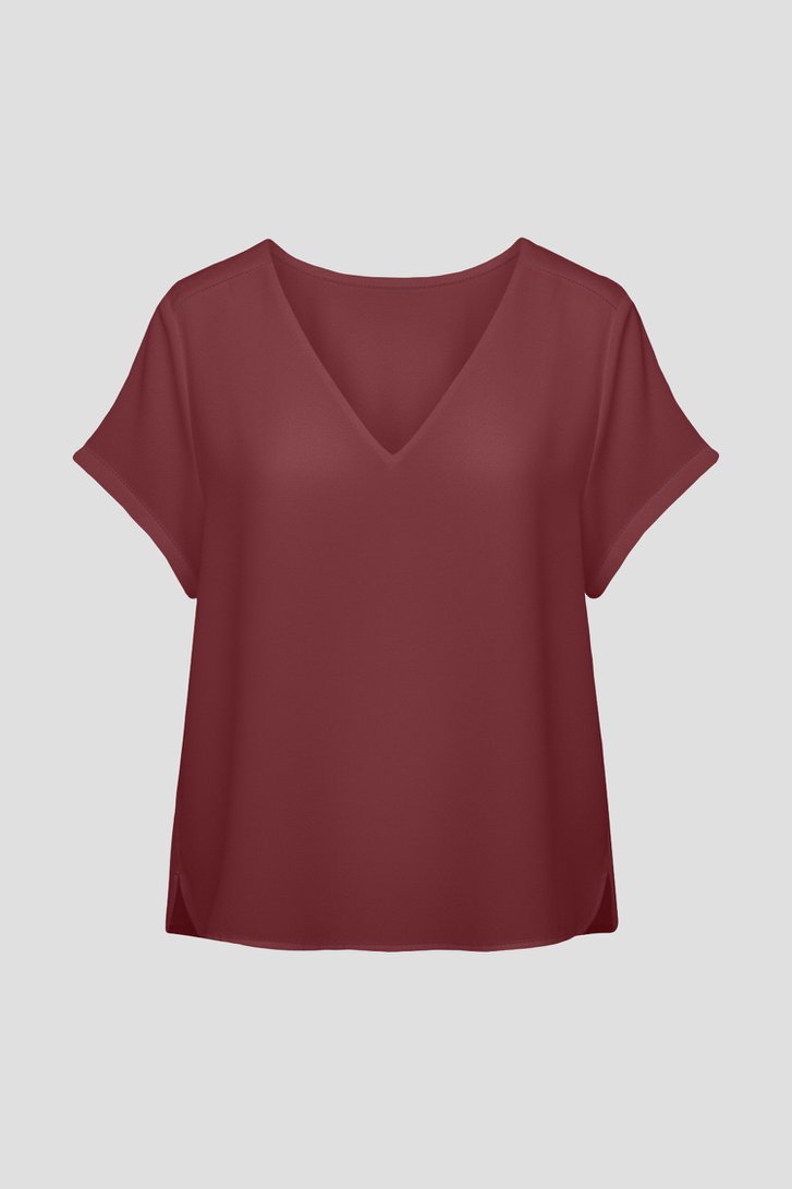 Productfoto 1 van Roodbruine blouse met korte mouw door ONLY Carmakoma voor Dames