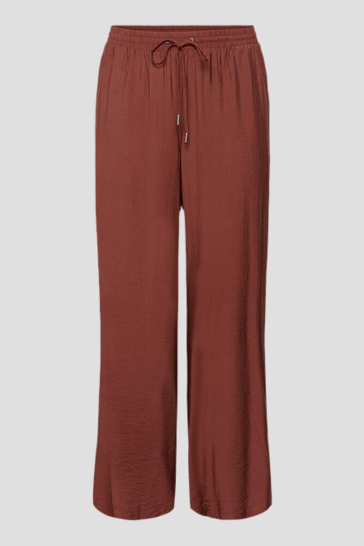 Productfoto 1 van Roodbruine broek met elastische taille door Kaffe Curve voor Dames