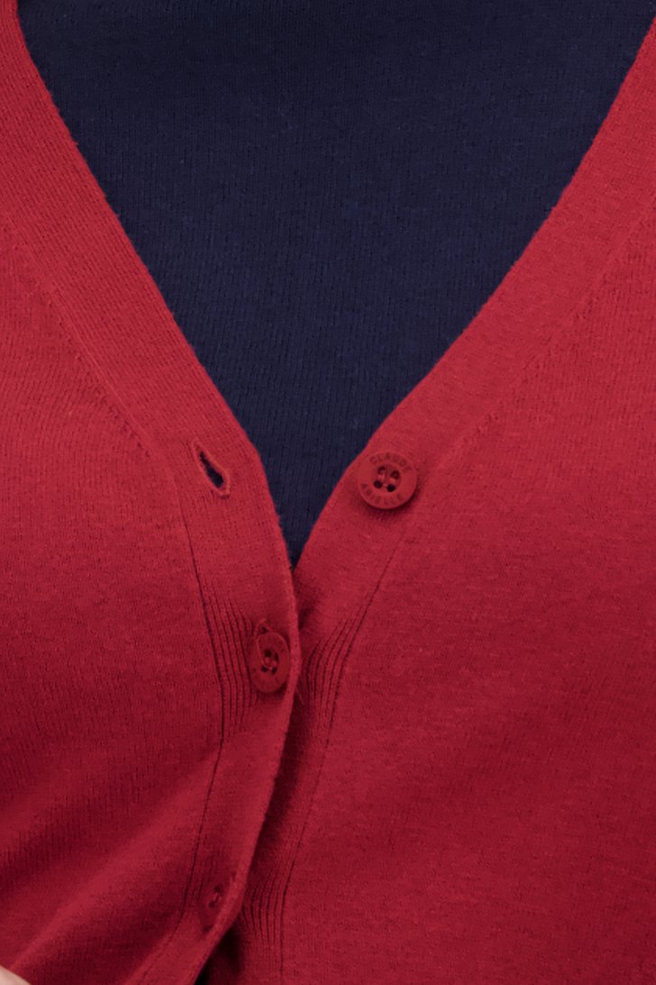 Roodbruine cardigan met ton-sur-ton knopen van Claude Arielle voor Dames