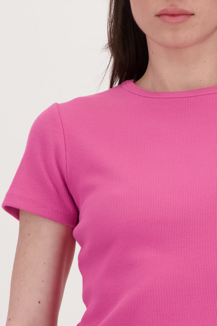 Roos geribbeld T-shirt van JDY voor Dames