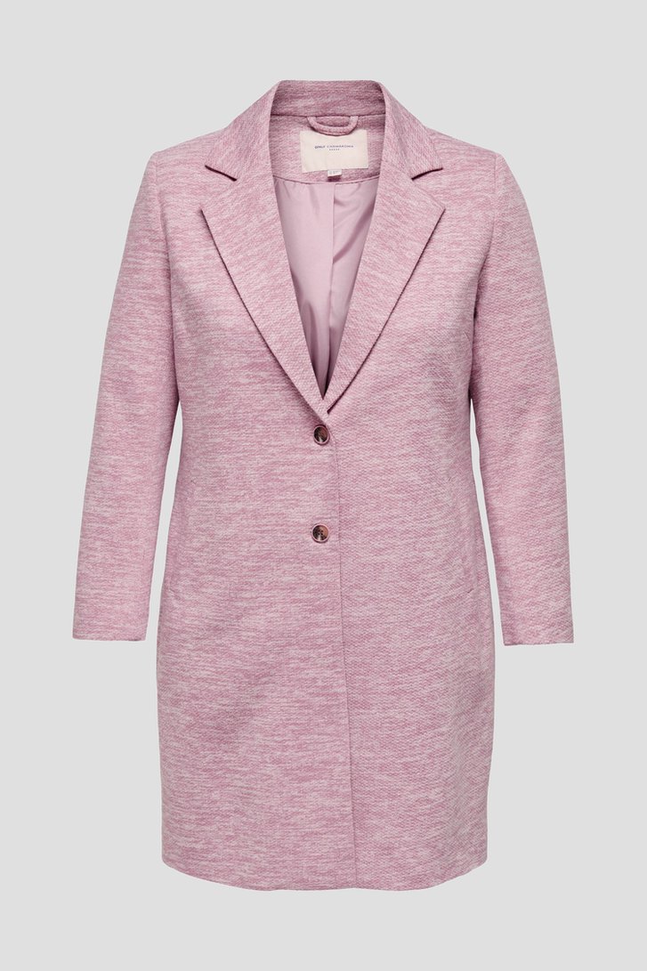 Roos-wit gemêleerde mantel van Only Carmakoma voor Dames