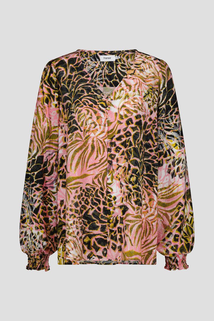 Roze blouse met print van Fransa voor Dames