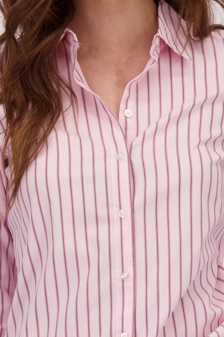 Detail van Roze blouse met wit gestreept motief door JDY voor Dames