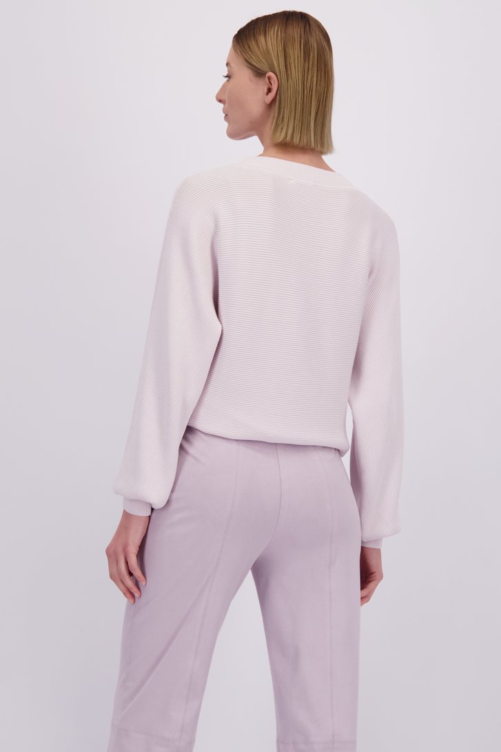 Achterkant van Roze broek met suèdelook door D'Auvry voor Dames