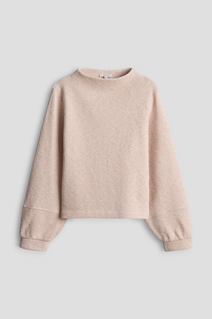 Productfoto 1 van Roze gemêleerde trui met ballonmouwen  door Opus voor Dames