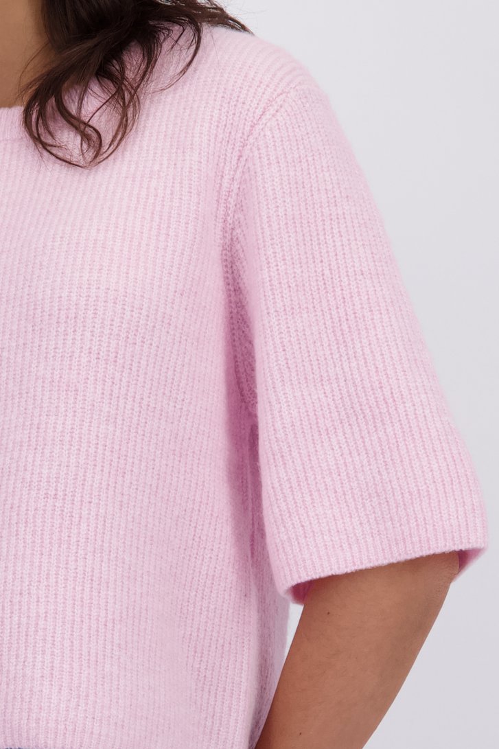 Detail van Roze gemêleerde trui met wol door Pieces voor Dames