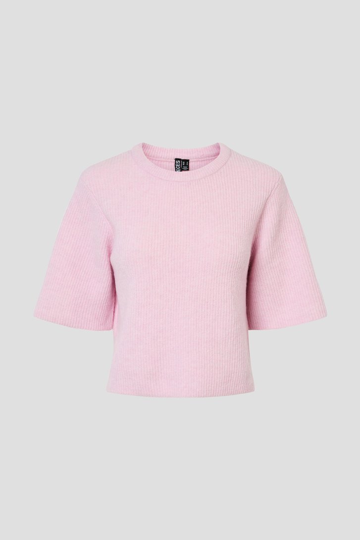 Productfoto 1 van Roze gemêleerde trui met wol door Pieces voor Dames
