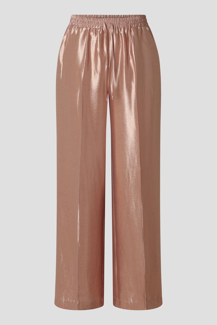 Productfoto 1 van Roze glanzende broek met wijde pijpen door Yest Curve voor Dames