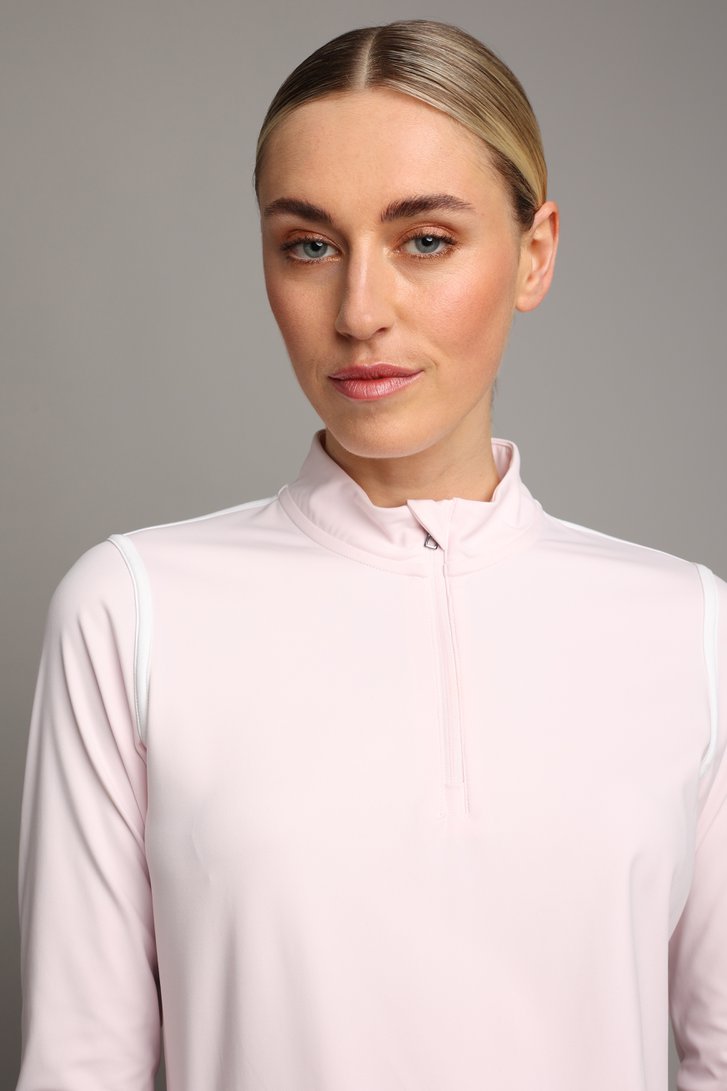 Detail van Roze golftruitje met lange mouwen door Dansaert Golf Club voor Dames