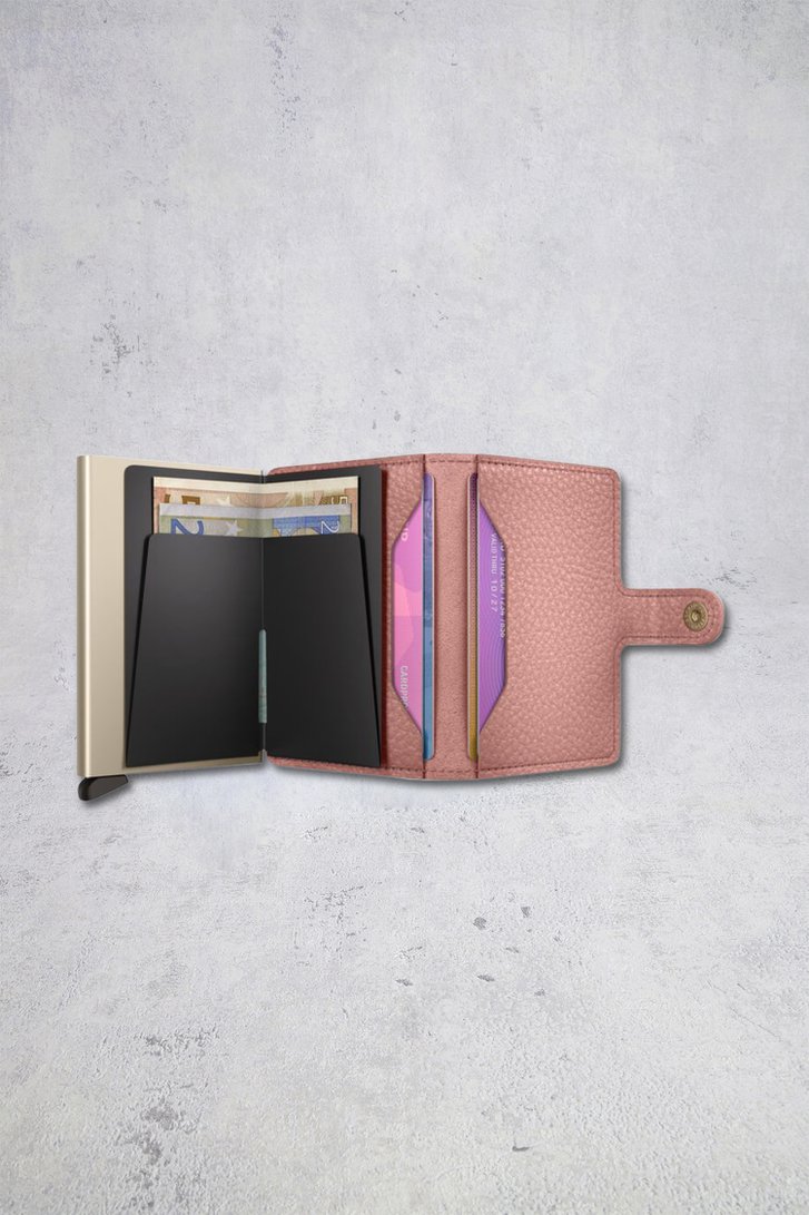 Productfoto 1 van Roze lederen kaarthouder - Miniwallet Pebble door Secri voor Dames