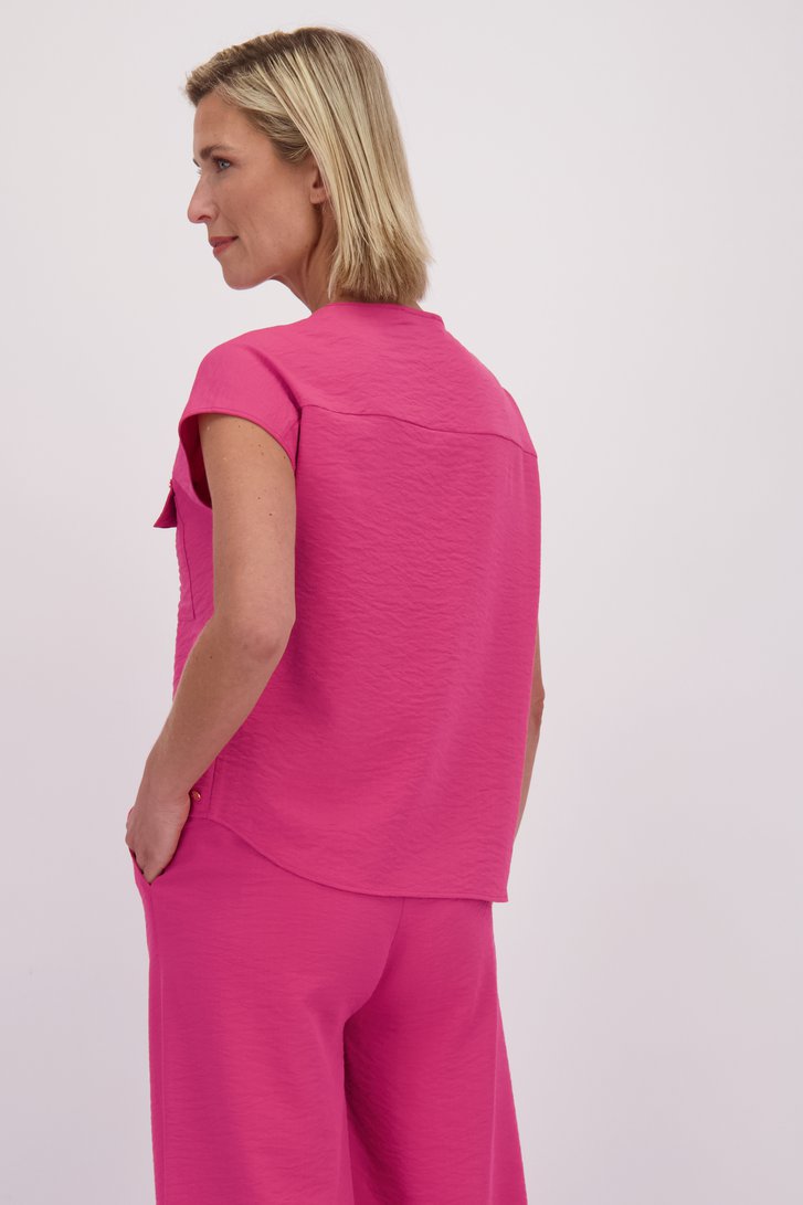 Achterkant van Roze mouwloze blouse door Claude Arielle voor Dames