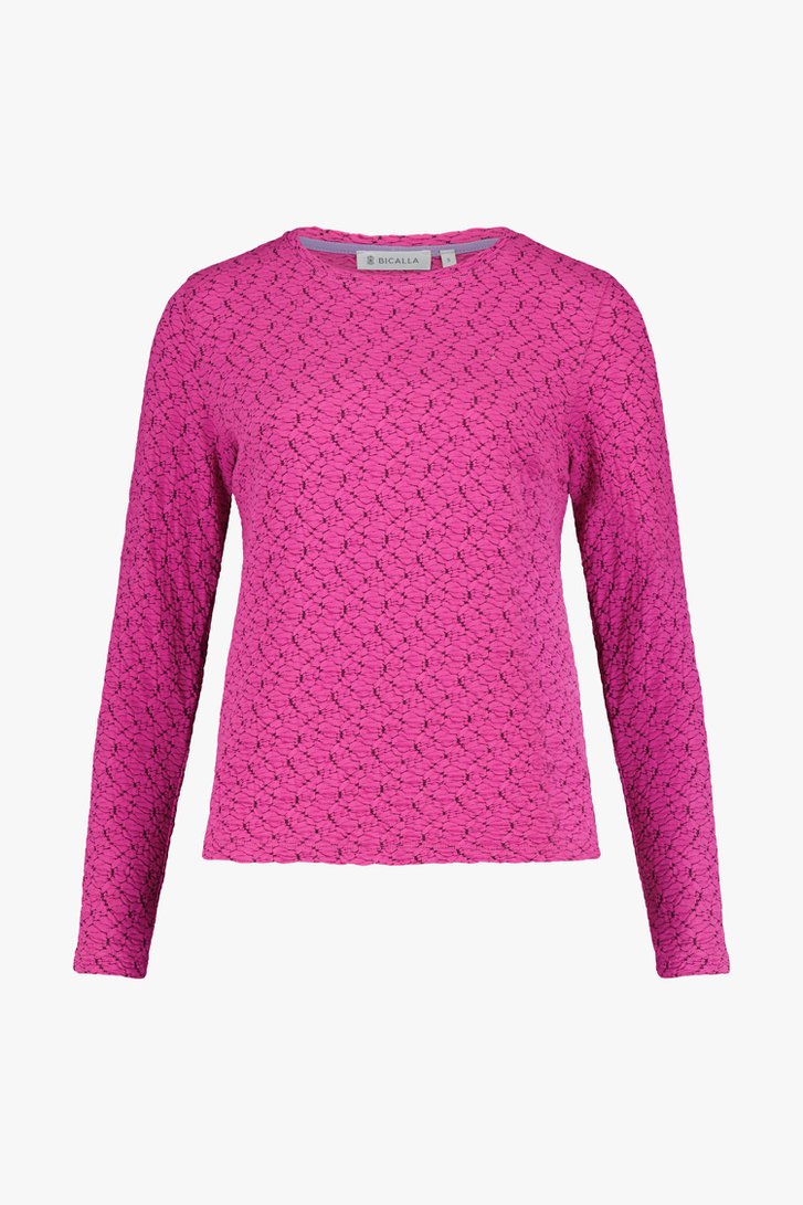 Roze T-shirt in structuurstof van Bicalla voor Dames
