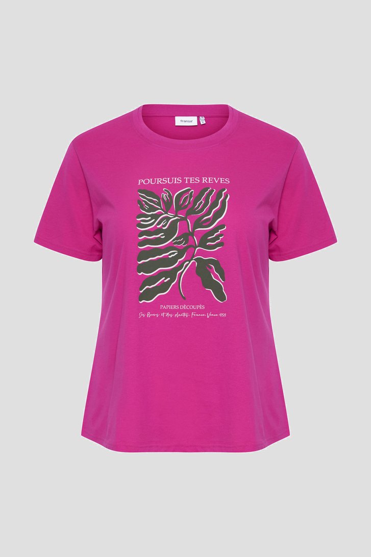 Roze T-shirt met opdruk van Fransa voor Dames