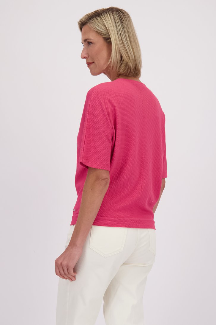 Achterkant van Roze T-shirt met structuur door Claude Arielle voor Dames
