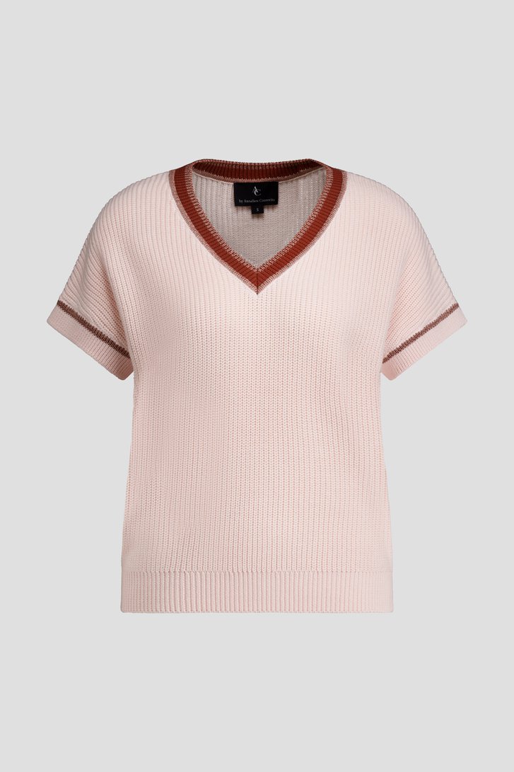 Productfoto 1 van Roze trui met korte mouwen door AC by Annelien Coorevits voor Dames