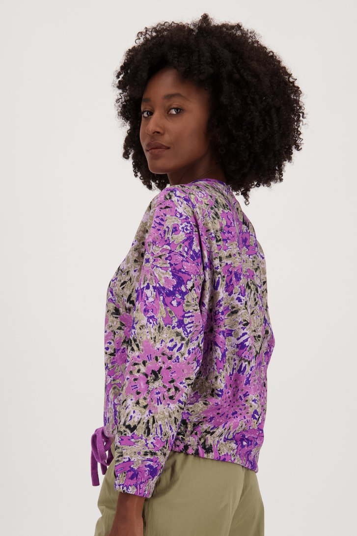 Roze trui met tie-dye motief van Louise voor Dames