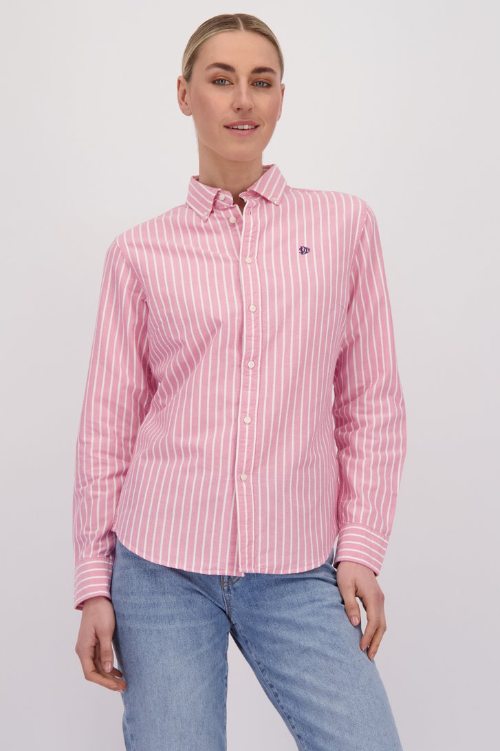 Voorkant van Roze wit-gestreept hemd door Superdry voor Dames
