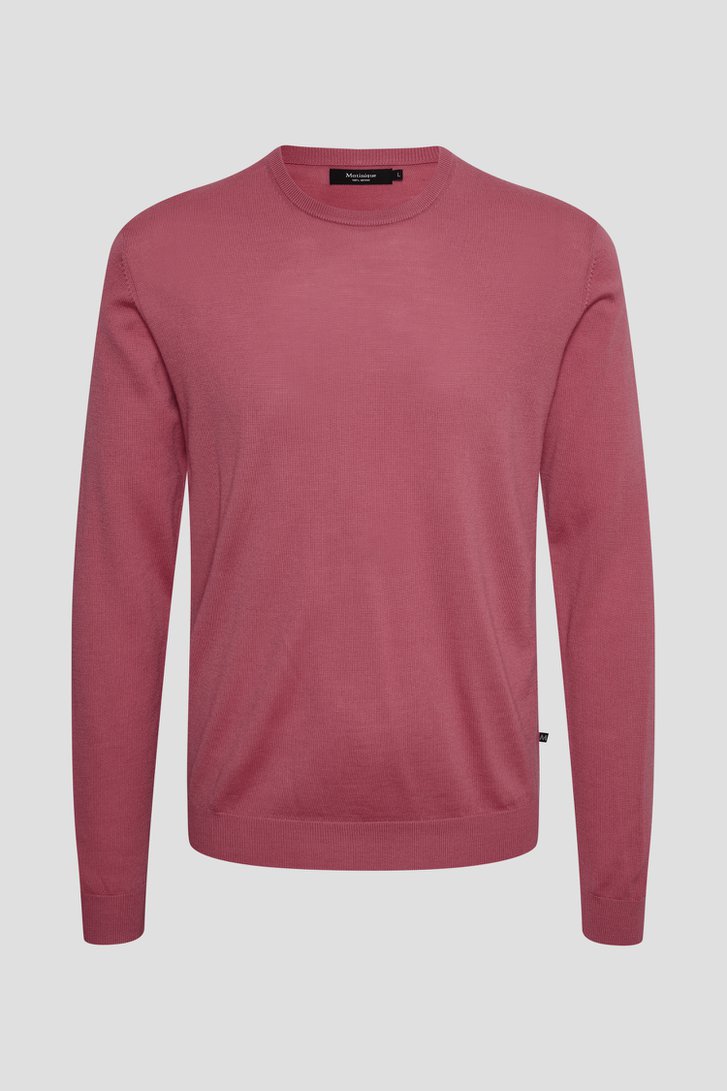 Productfoto 1 van Roze wollen trui met ronde hals door Matinique voor Heren