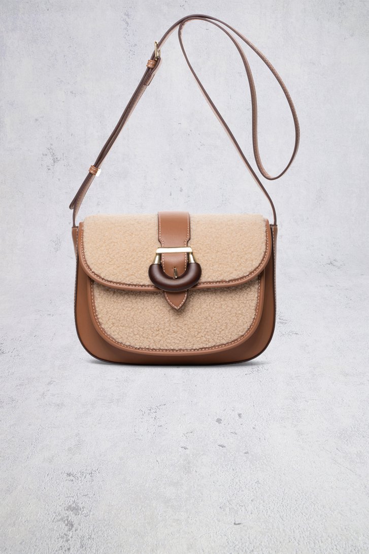 Détail de Sac à bandoulière avec effet mouton beige de Laurent David pour Femmes