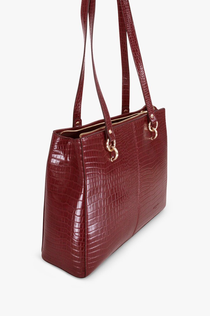 Sac à bandoulière rouge vin avec détails dorés de Hexagona pour Femmes