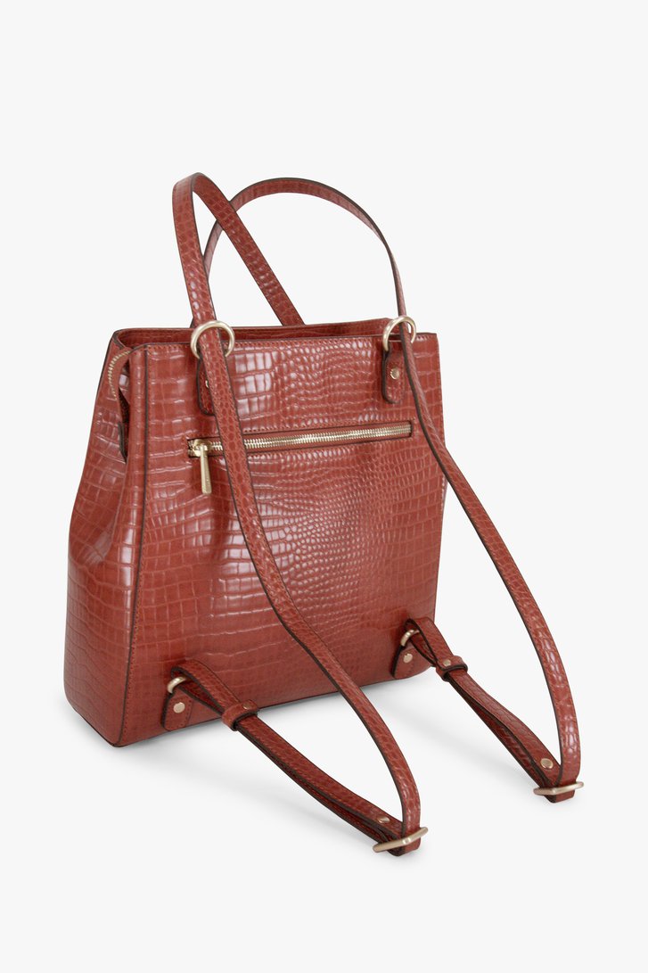 Sac à bandoulière + sac à dos brun rouge de Hexagona pour Femmes