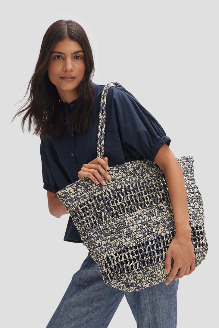 Sac à bandoulière tressé beige-bleu de Opus pour Femmes
