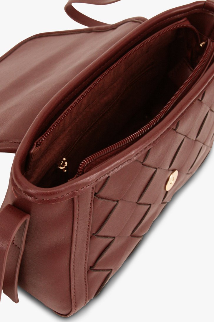 Sac à bandoulière tressé bordeaux de Modeno pour Femmes