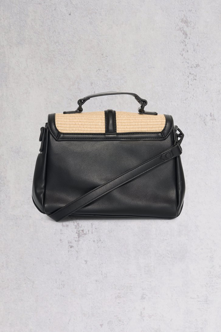 Sac à main beige-noir en paille et faux cuir  de Bulaggi pour Femmes