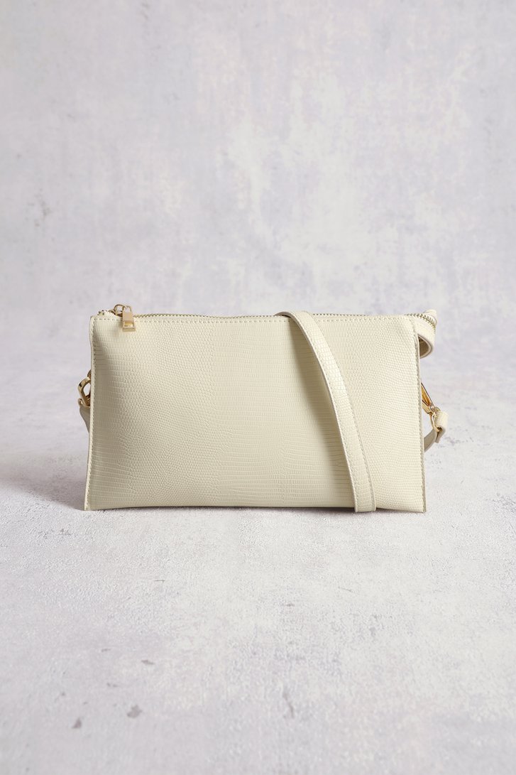 Sac à main blanc-écru avec aspect croco de Liberty Island pour Femmes