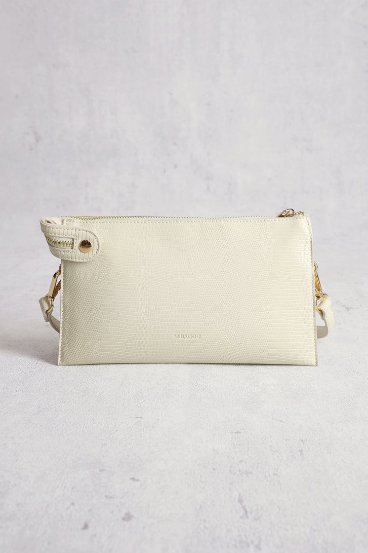Sac à main blanc-écru avec aspect croco de Liberty Island pour Femmes