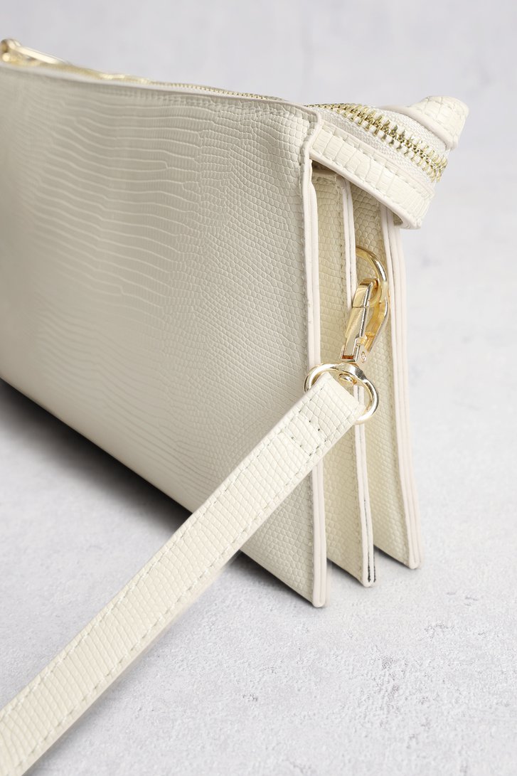 Sac à main blanc-écru avec aspect croco de Liberty Island pour Femmes