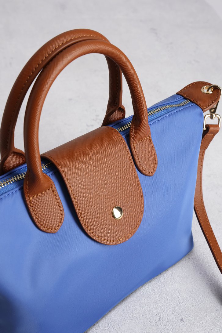 Sac à main bleu avec finition aspect cuir marron de Liberty Island pour Femmes