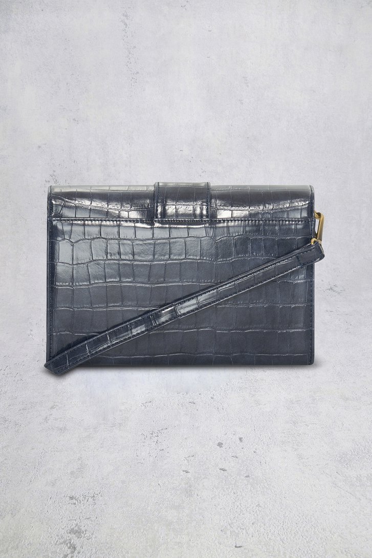 Le dos de Sac à main bleu foncé à structure crocodile de Bulaggi pour Femmes