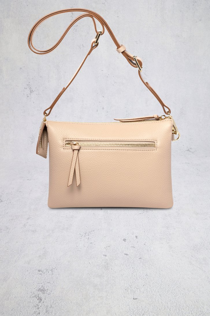 Le dos de Sac à main en cuir beige clair de Crinkles pour Femmes